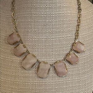 Ann Taylor Gold Necklace with Cream Stones